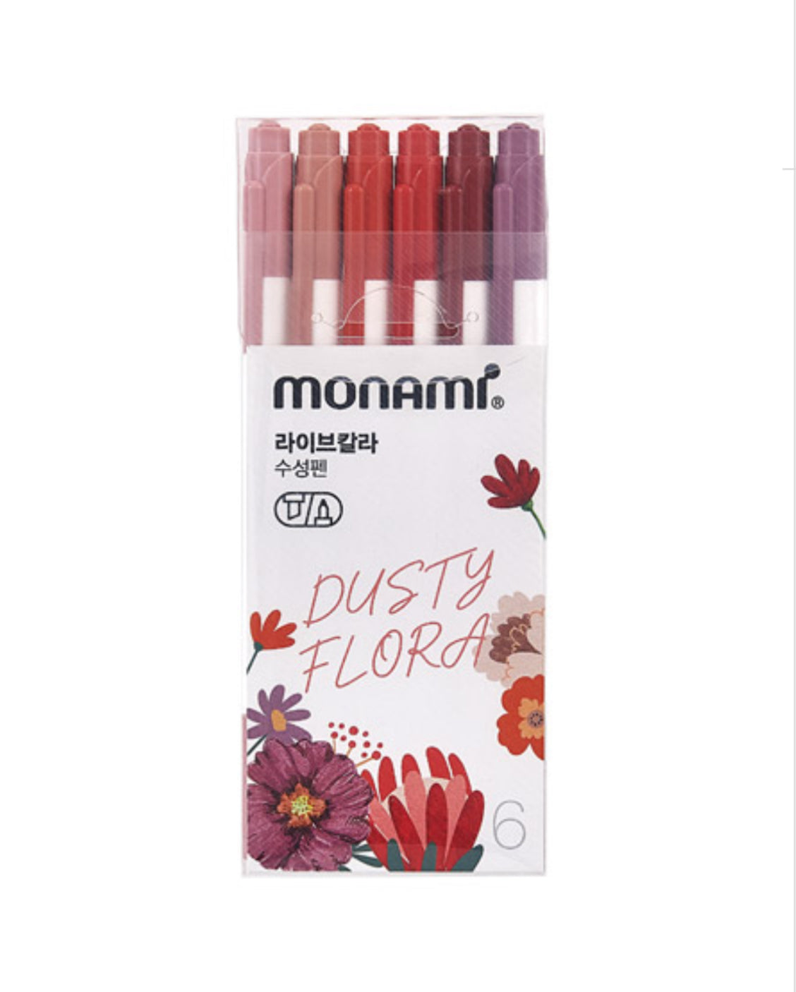 Monami Live Color Twin Marker - Chisel/Fine - 6 Color Set