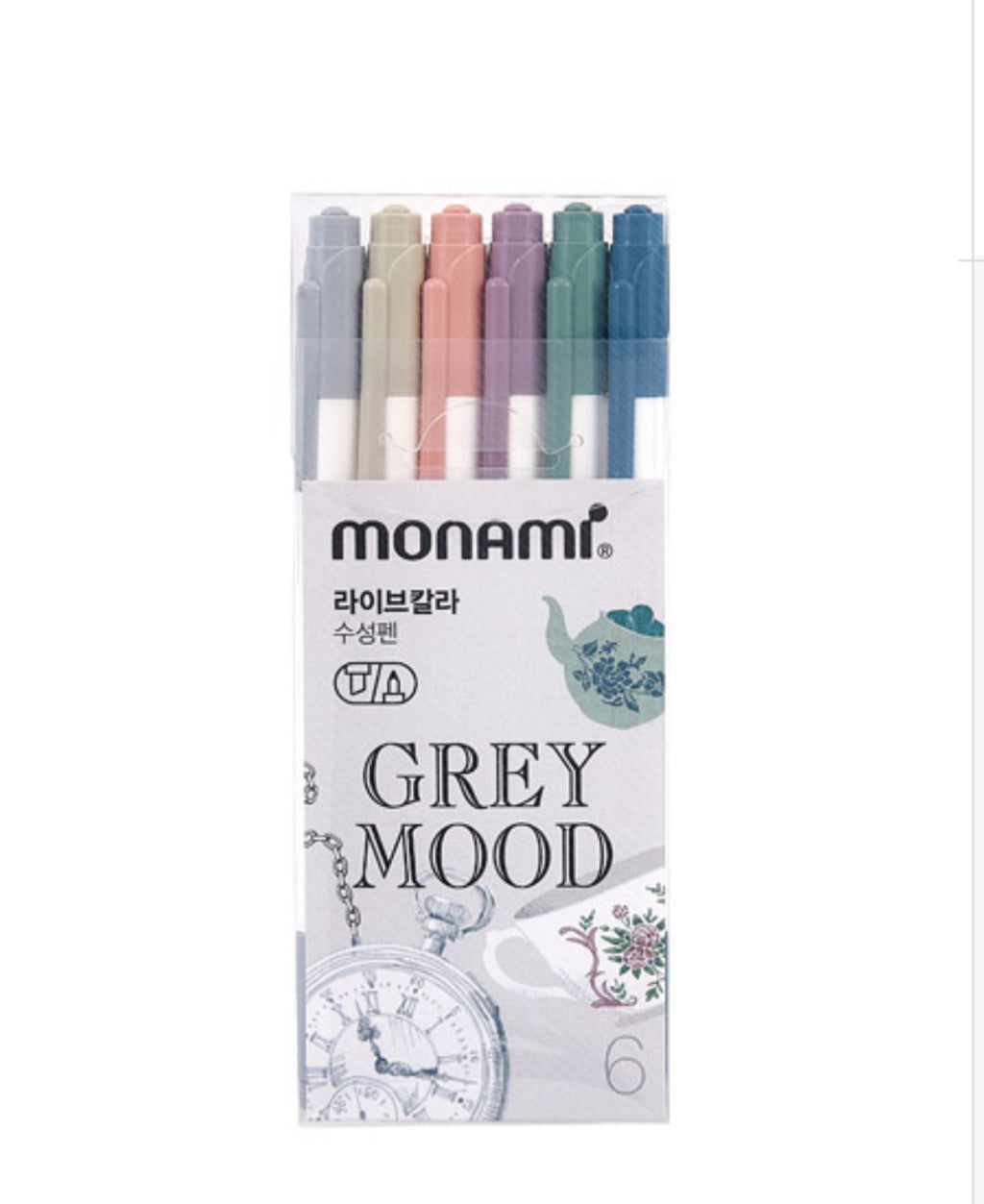 Monami Live Color Twin Marker - Chisel/Fine - 6 Color Set