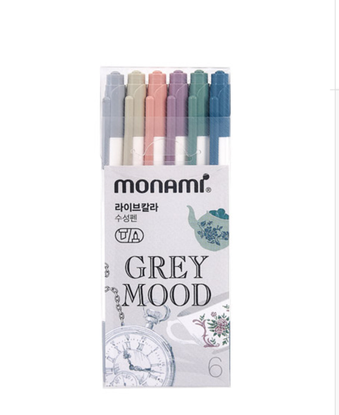 Monami Live Color Twin Marker - Chisel/Fine - 6 Color Set