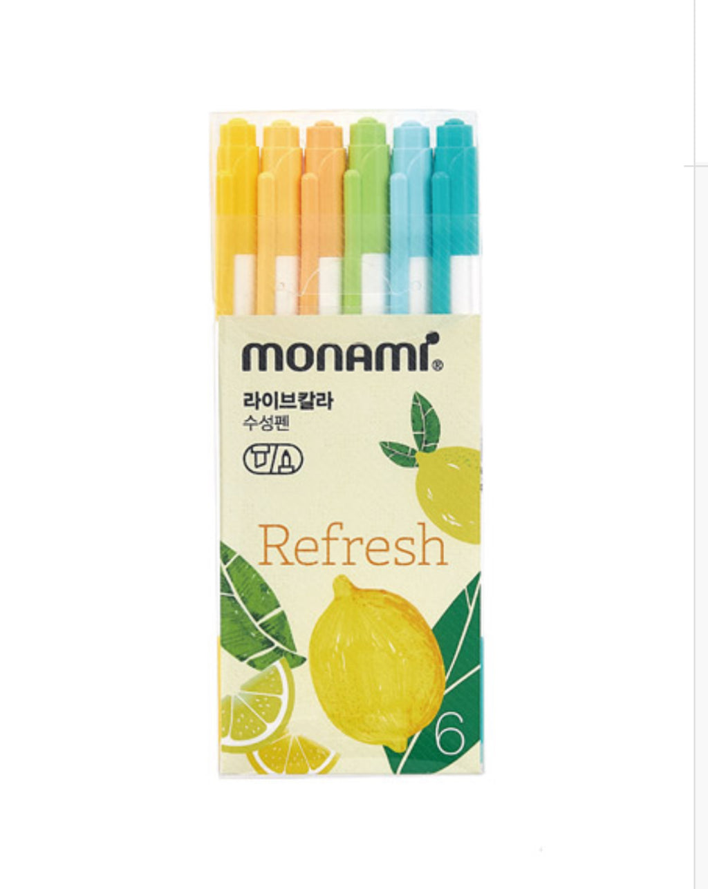 Monami Live Color Twin Marker - Chisel/Fine - 6 Color Set