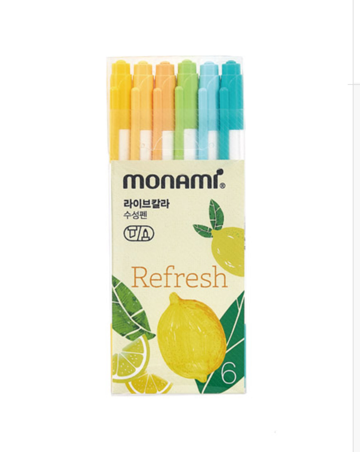 Monami Live Color Twin Marker - Chisel/Fine - 6 Color Set