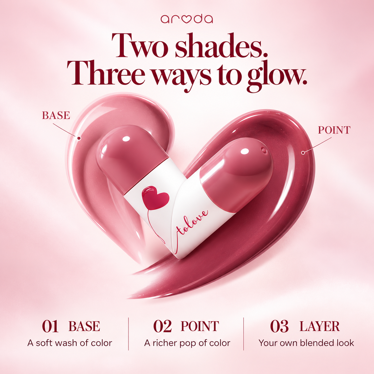ARODA Heart Glow Duo Lip Tint