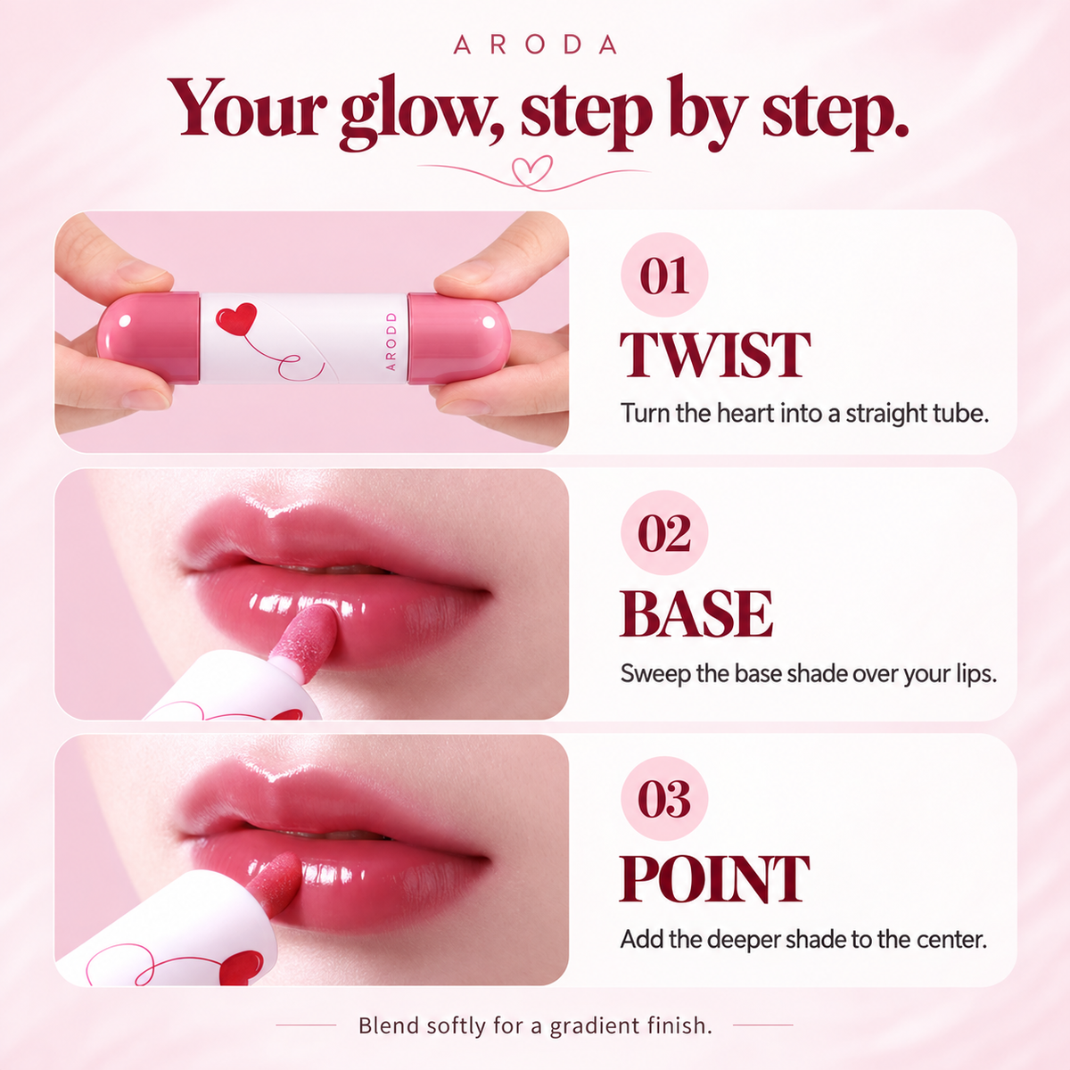 ARODA Heart Glow Duo Lip Tint