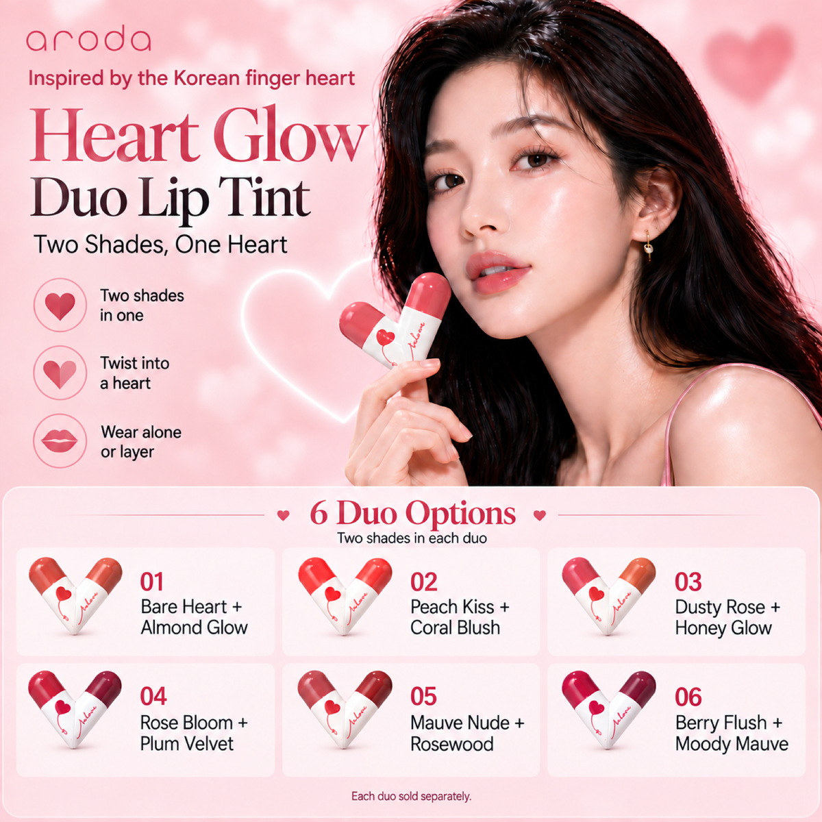 ARODA Heart Glow Duo Lip Tint